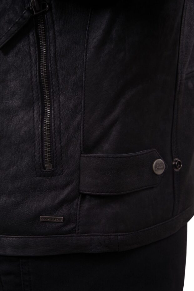 OSCAR SHEEP VINTAGE BLACK - AUTHENTIC MENS BLACK LEATHER JACKET