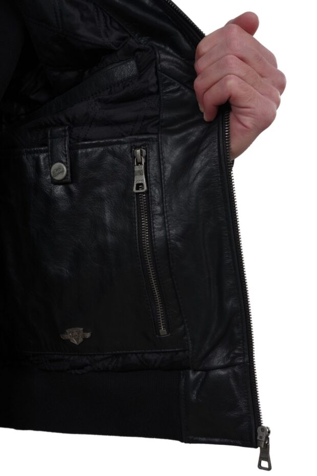 ECHO BUFFALO BLACK - AUTHENTIC MENS BLACK LEATHER JACKET