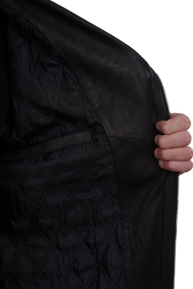 OSCAR SHEEP VINTAGE BLACK - AUTHENTIC MENS BLACK LEATHER JACKET