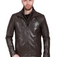 4065 SHEEP BROWN - AUTHENTIC MEN'S BROWN LEATHER JACKET