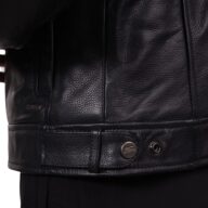 HOLLAND COWHIDE BLACK - AUTHENTIC MENS BLACK LEATHER JACKET