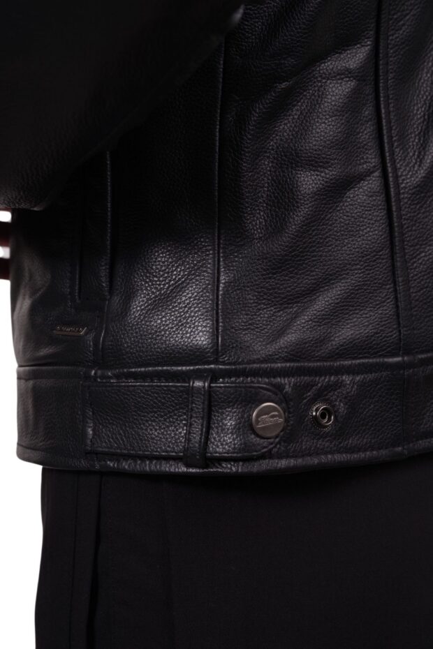 HOLLAND COWHIDE BLACK - AUTHENTIC MENS BLACK LEATHER JACKET
