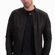 YANKEE SHEEP VINTAGE BLACK - AUTHENTIC MENS BLACK LEATHER JACKET