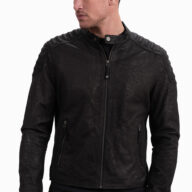 YANKEE SHEEP VINTAGE BLACK - AUTHENTIC MENS BLACK LEATHER JACKET