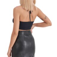 ARIADNE SHEEP BLACK - AUTHENTIC WOMENS BLACK LEATHER SKIRT