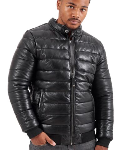 ADRIANO SHEEP BLACK - AUTHENTIC MEN'S BLACK LEATHER JACKET