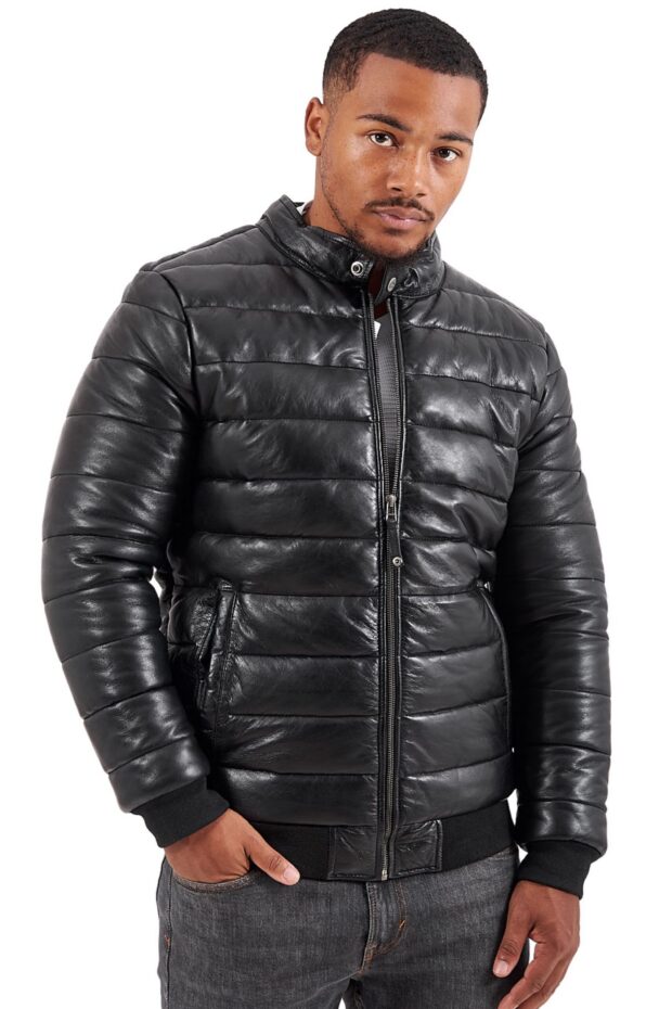 ADRIANO SHEEP BLACK - AUTHENTIC MEN'S BLACK LEATHER JACKET