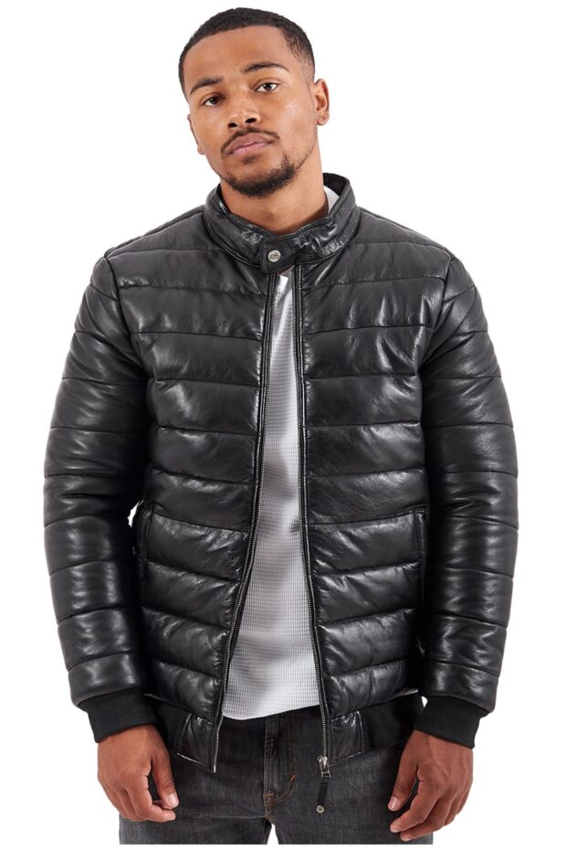 ADRIANO SHEEP BLACK - AUTHENTIC MEN'S BLACK LEATHER JACKET