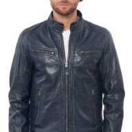 ALPHA SHEEP BLUE - AUTHENTIC MENS BLUE LEATHER JACKET