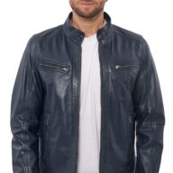 ALPHA SHEEP BLUE - AUTHENTIC MENS BLUE LEATHER JACKET