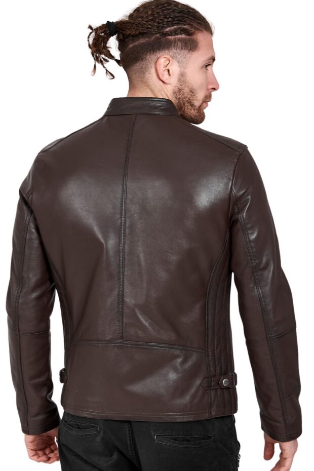 ALPHA SHEEP BROWN - AUTHENTIC MENS BROWN LEATHER JACKET