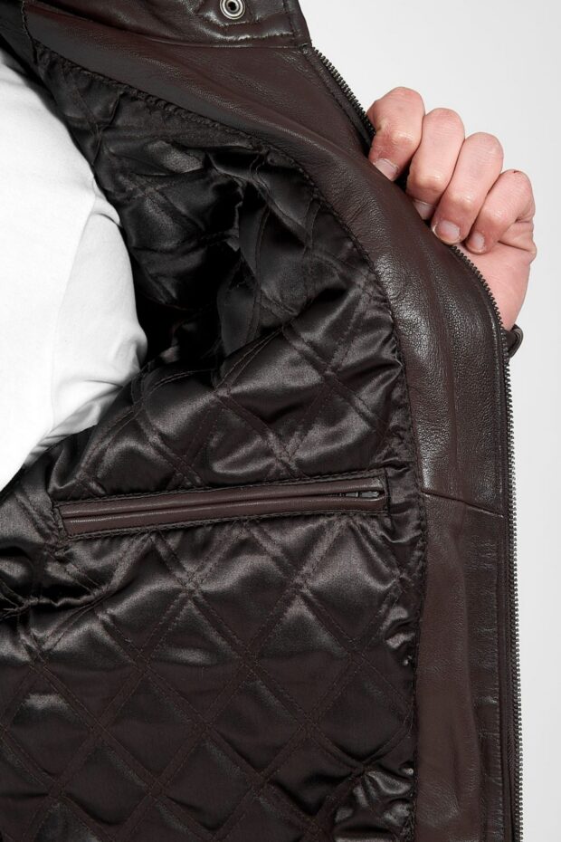 ALPHA SHEEP BROWN - AUTHENTIC MENS BROWN LEATHER JACKET