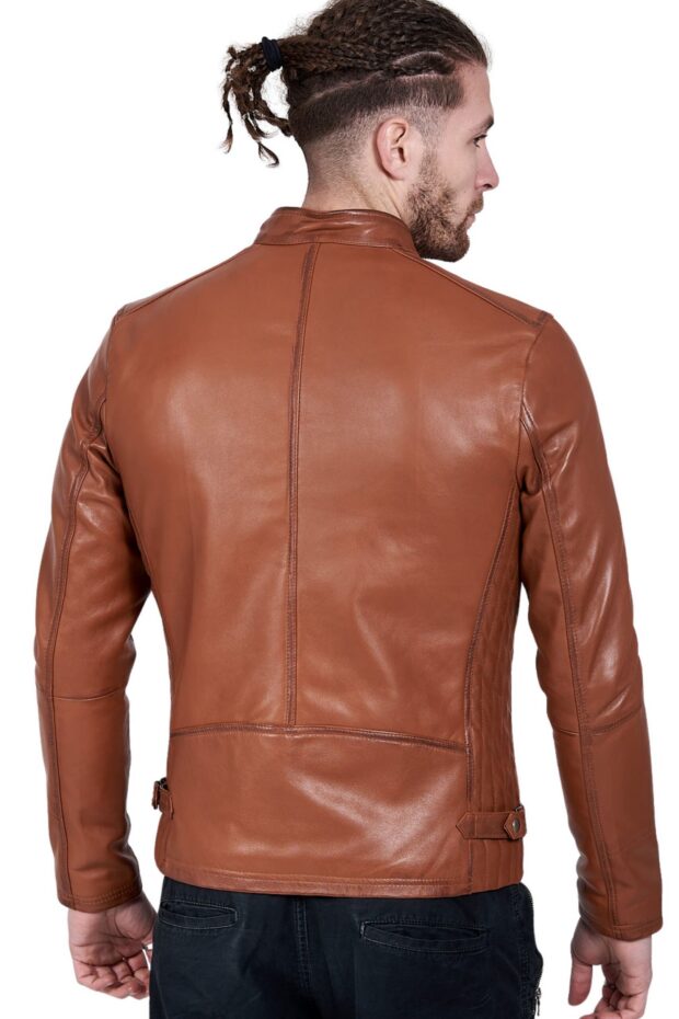 ALPHA SHEEP COGNAC - AUTHENTIC MENS COGNAC LEATHER JACKET