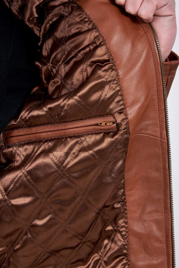 ALPHA SHEEP COGNAC - AUTHENTIC MENS COGNAC LEATHER JACKET
