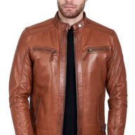 ALPHA SHEEP COGNAC - AUTHENTIC MENS COGNAC LEATHER JACKET