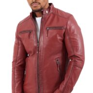 ALPHA SHEEP RED - AUTHENTIC MENS RED LEATHER JACKET