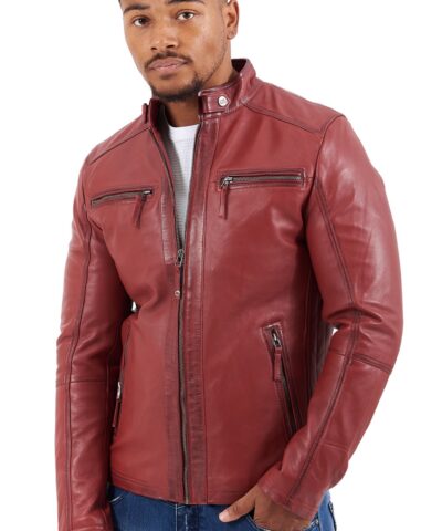 ALPHA SHEEP RED - AUTHENTIC MENS RED LEATHER JACKET