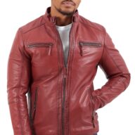 ALPHA SHEEP RED - AUTHENTIC MENS RED LEATHER JACKET