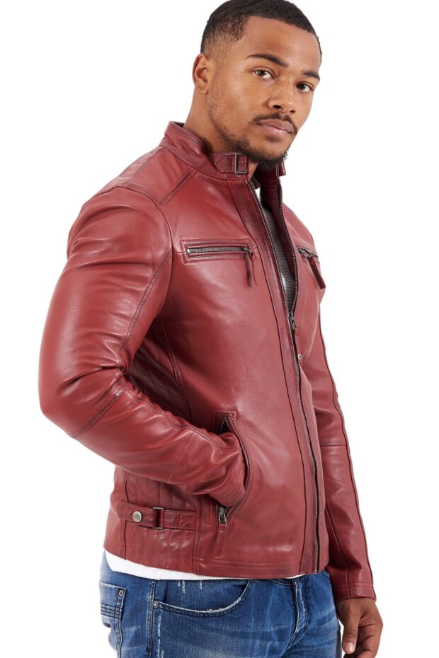 ALPHA SHEEP RED - AUTHENTIC MENS RED LEATHER JACKET