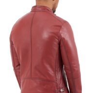ALPHA SHEEP RED - AUTHENTIC MENS RED LEATHER JACKET