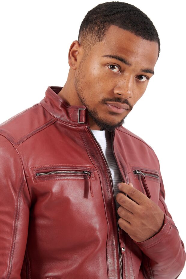 ALPHA SHEEP RED - AUTHENTIC MENS RED LEATHER JACKET