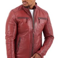 ALPHA SHEEP RED - AUTHENTIC MENS RED LEATHER JACKET