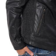 ALPHA-SRV BUFFALO BLACK - AUTHENTIC BLACK MENS LEATHER JACKET