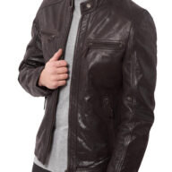 ALPHA BUFFALO BROWN - AUTHENTIC MENS BROWN LEATHER JACKET
