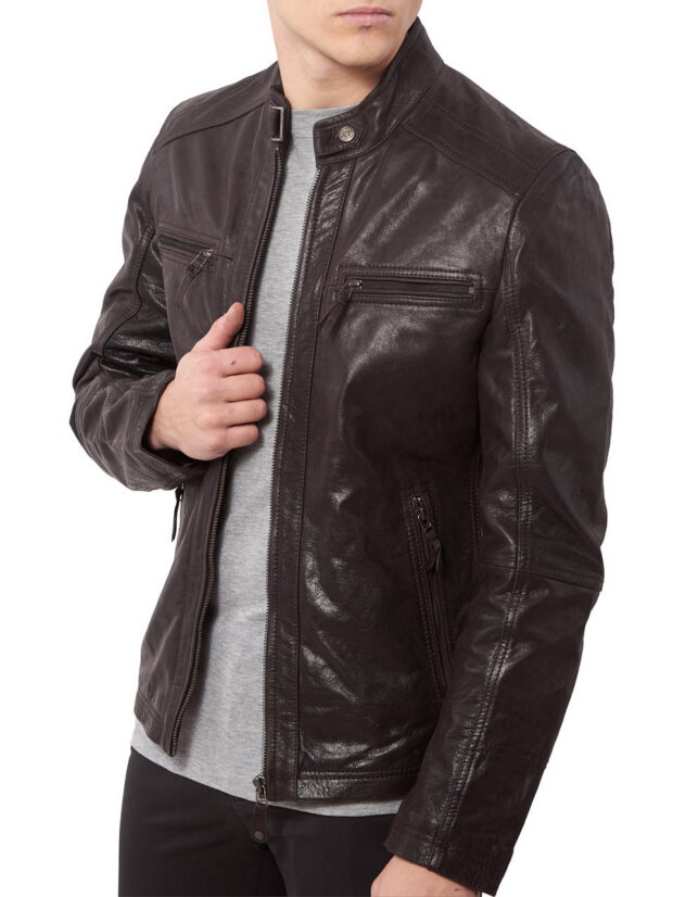 ALPHA BUFFALO BROWN - AUTHENTIC MENS BROWN LEATHER JACKET