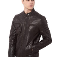 ALPHA BUFFALO BROWN - AUTHENTIC MENS BROWN LEATHER JACKET
