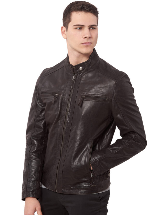 ALPHA BUFFALO BROWN - AUTHENTIC MENS BROWN LEATHER JACKET