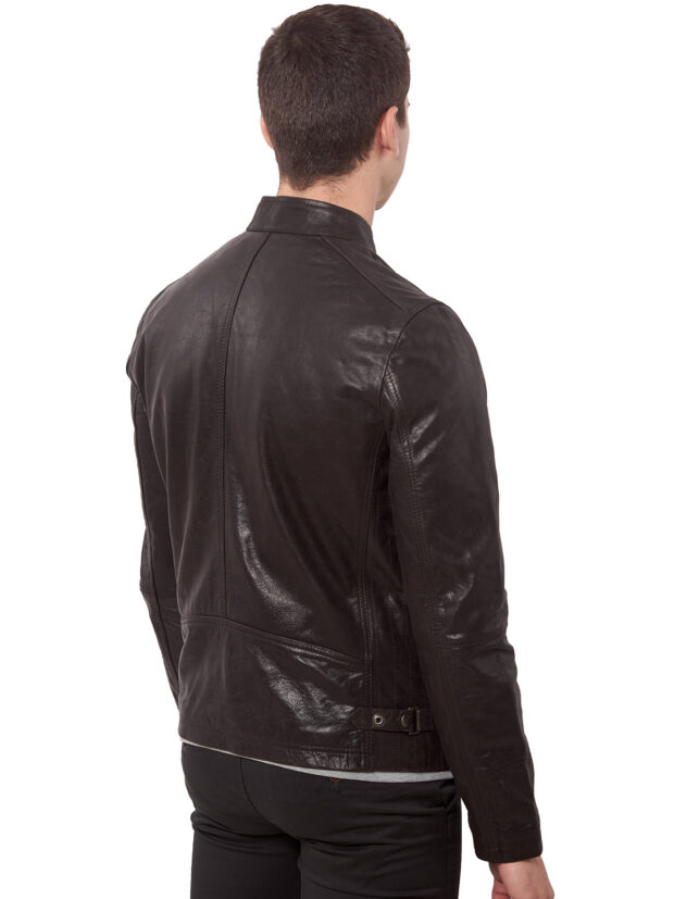 ALPHA BUFFALO BROWN - AUTHENTIC MENS BROWN LEATHER JACKET