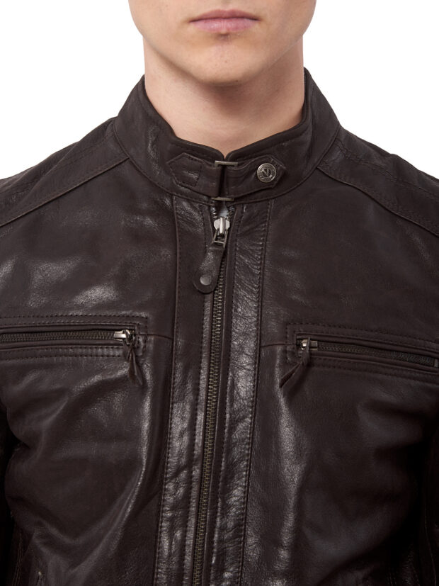 ALPHA BUFFALO BROWN - AUTHENTIC MENS BROWN LEATHER JACKET