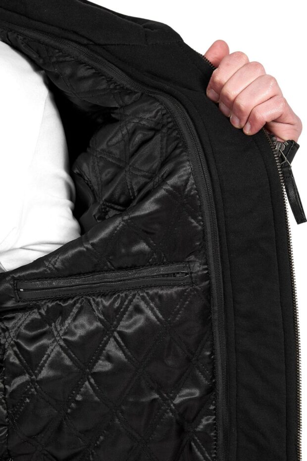 BIG HOOD SHEEP BLACK - AUTHENTIC MENS BLACK LEATHER JACKET