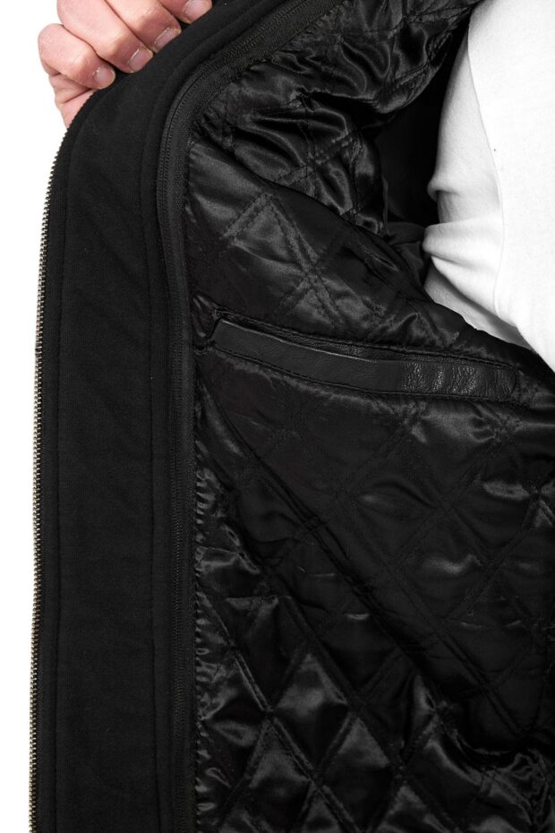 BIG HOOD SHEEP BLACK - AUTHENTIC MENS BLACK LEATHER JACKET