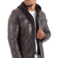 BIG HOOD SHEEP BROWN - AUTHENTIC MENS LEATHER JACKET