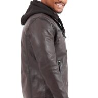 BIG HOOD SHEEP BROWN - AUTHENTIC MENS LEATHER JACKET