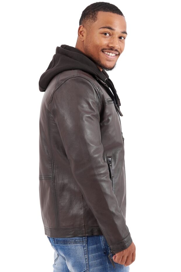 BIG HOOD SHEEP BROWN - AUTHENTIC MENS LEATHER JACKET
