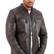 BIG HOOD SHEEP BROWN - AUTHENTIC MENS LEATHER JACKET
