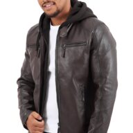 BIG HOOD SHEEP BROWN - AUTHENTIC MENS LEATHER JACKET