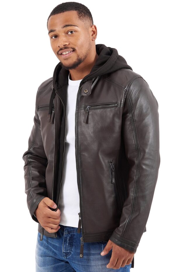 BIG HOOD SHEEP BROWN - AUTHENTIC MENS LEATHER JACKET
