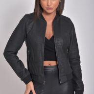 NIOVI SHEEP VINTAGE SHEEP BLACK - AUTHENTIC WOMENS BLACK LEATHER JACKET