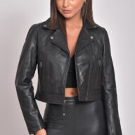 DIONA SHEEP BLACK - AUTHENTIC WOMENS BLACK LEATHER JACKET