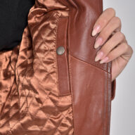 DIONA SHEEP COGNAC - AUTHENTIC WOMENS COGNAC LEATHER JACKET