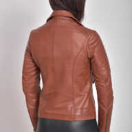 ELECTRA SHEEP COGNAC - AUTHENTIC WOMENS COGNAC LEATHER JACKET
