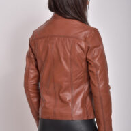 NEPHELE SHEEP COGNAC - AUTHENTIC WOMENS COGNAC LEATHER JACKET