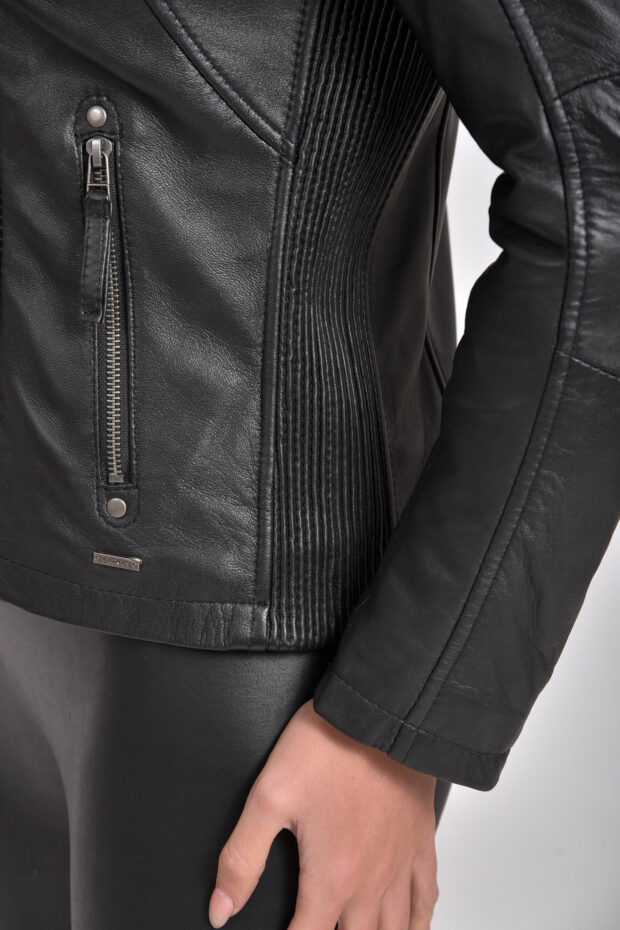 PANDORA SHEEP BLACK - AUTHENTIC WOMENS BLACK LEATHER JACKET