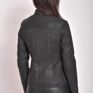 NEPHELE VINTAGE SHEEP BLACK - AUTHENTIC WOMENS BLACK LEATHER JACKET