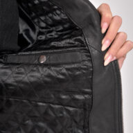 NEPHELE VINTAGE SHEEP BLACK - AUTHENTIC WOMENS BLACK LEATHER JACKET