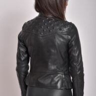 SPIKE SHEEP BLACK - AUTHENTIC WOMENS LEATHER JACKET
